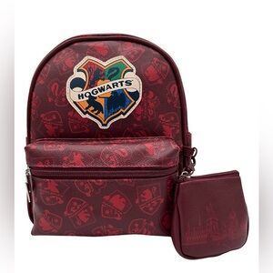 Harry Potter Hogwarts Maroon Backpack with coin purse Collectible